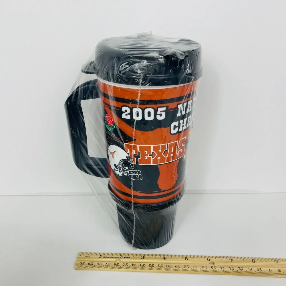Texas Longhorns Travel Mug OS 2005 National Champions Orange NCAA Whirley NEW